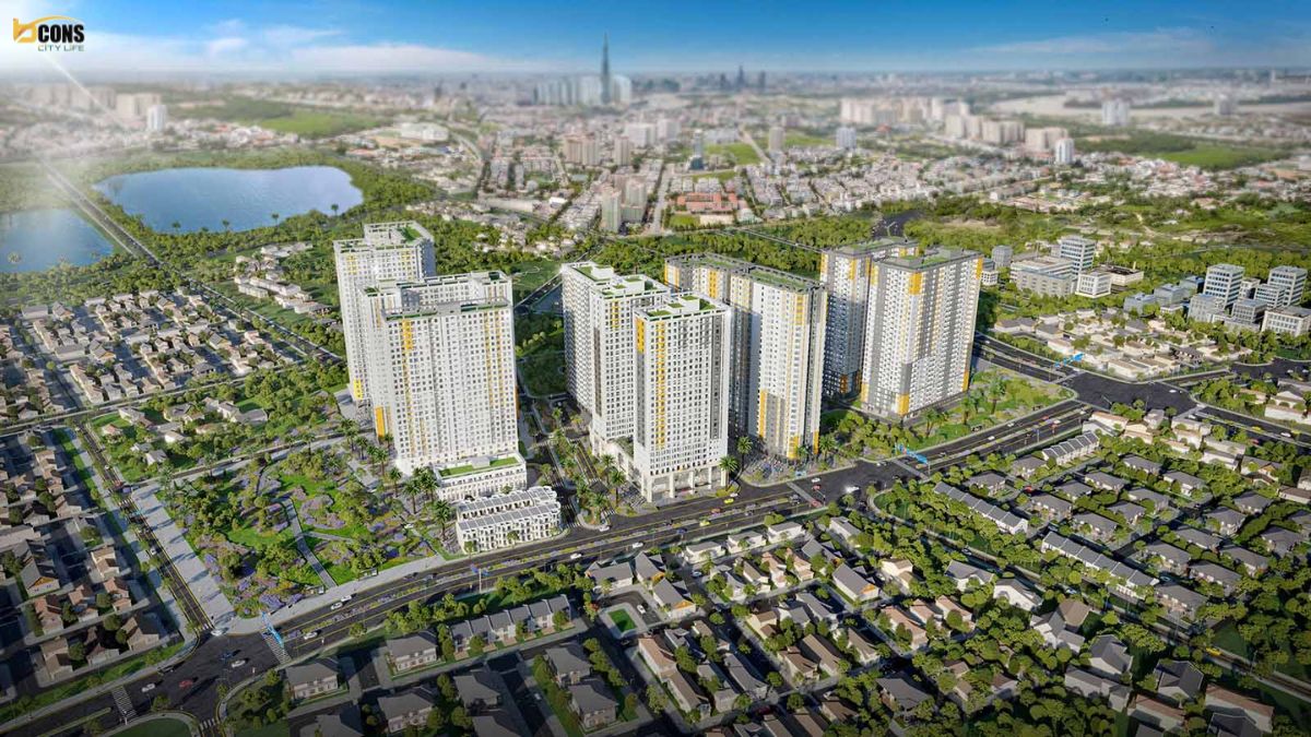Tổng thể các dự án căn hộ Bcons tập trung quanh trục Quốc lộ 1K và Làng Đại học